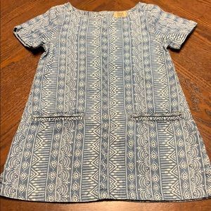 True Craft size 2T chambray/white printed dress